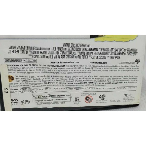 The Bucket List DVD 2008 Jack Nicholson, Morgan Freeman No Scratches Clean - Picture 5 of 7